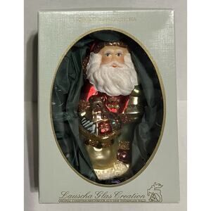 Vtg Krebs Handblown Glass Santa Christmas Ornament Made in Germany NIB